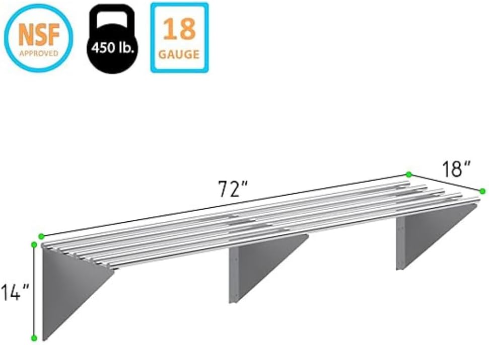 Premium Stainless Steel Tubular Wall Shelf – 72