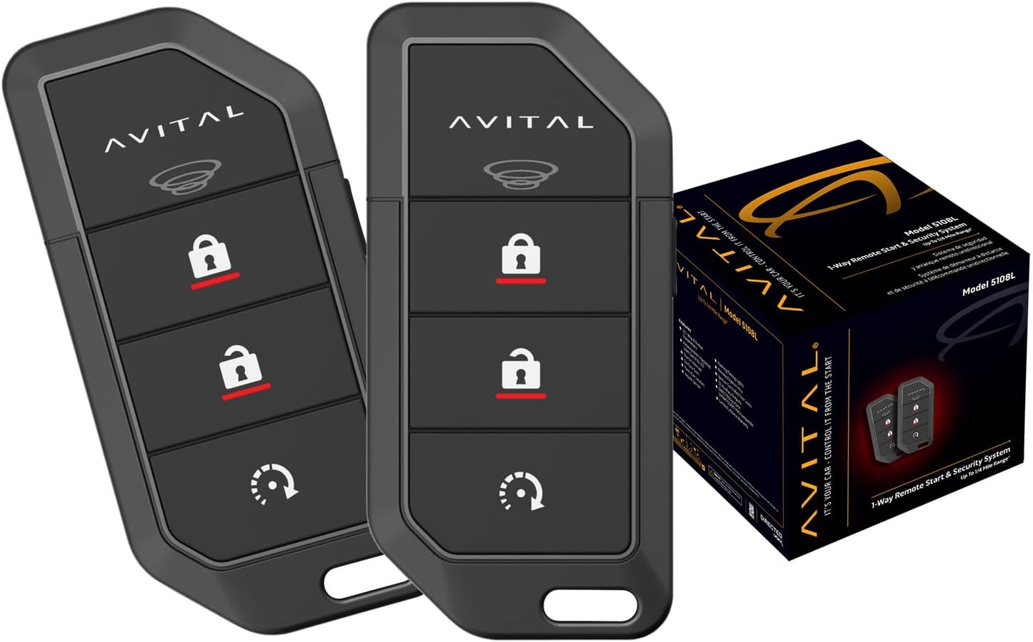 Avital 5108L Automotive 1-Way Remote Start Security System with 2 Remotes