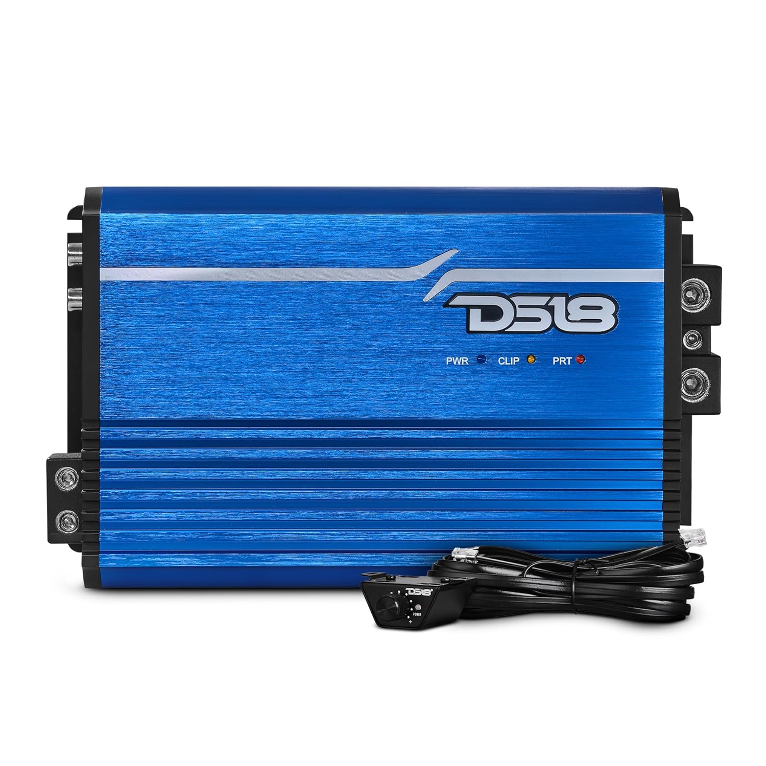 DS18 FRP-2.5K/BLCompact Full-Range Class D 1-Channel Amplifier 2,500 Watts RMS @ 1-Ohm, Monoblock Amplifier with Remote Level Knob, Variable Crossover Filters Great for Bass, Mids, or Highs (Renewed)