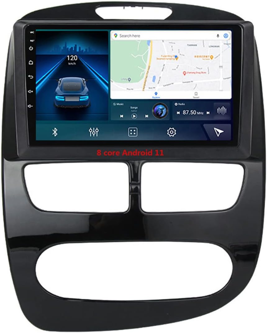 Double Din Car Stereo Audio Receiver for Renault Clio 4 BH98 KH98 2013-2018 with Carplay and Android Auto, 9-Inch Touchscreen with Backup Camera, SWC, Bluetooth 5.0, FM RDS