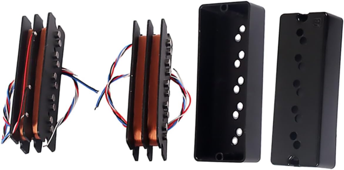 BESPORTBLE 5-String Double Layer Bass Pickup Set Soapbar Humbucker Bass Guitar Parts for