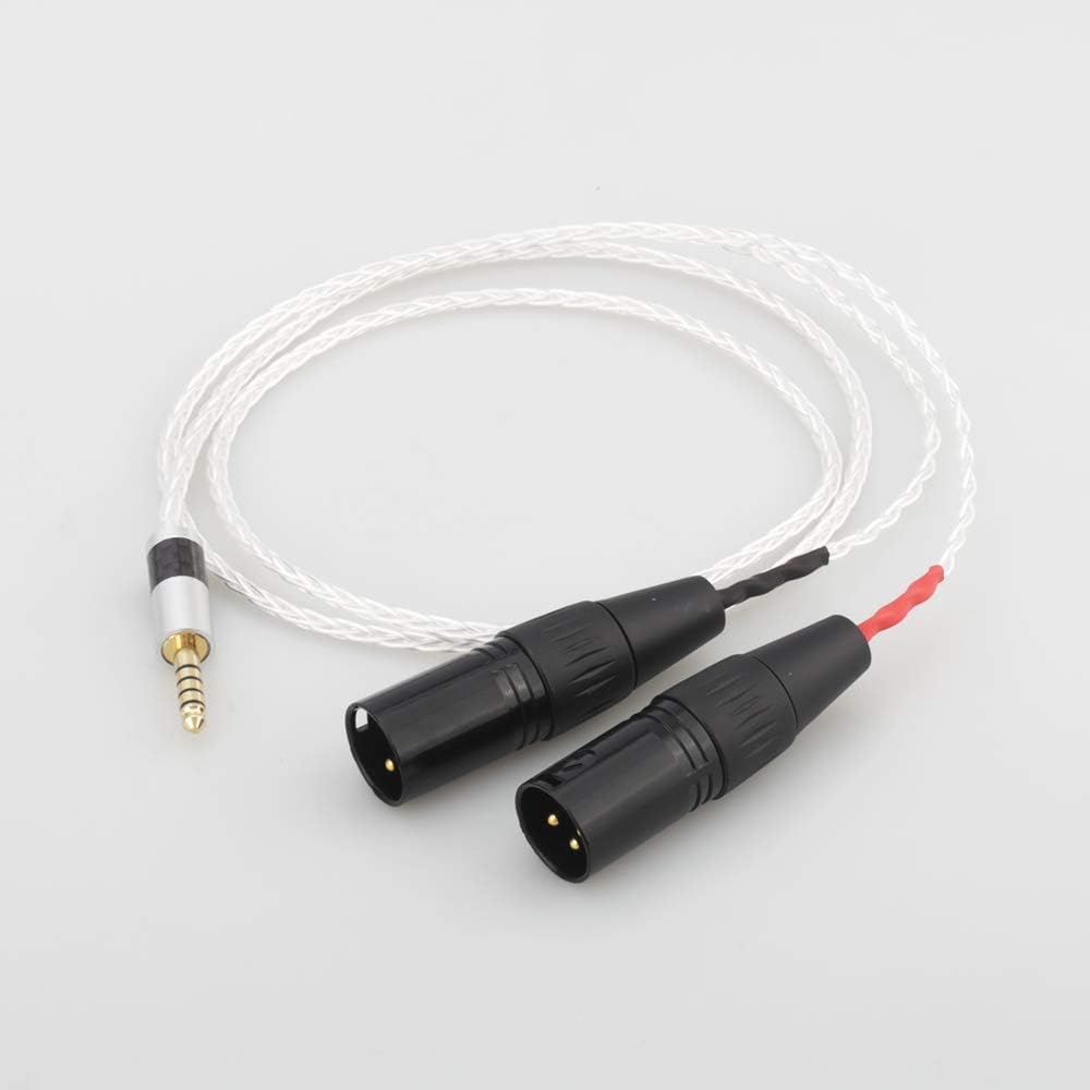 8 Cores Silver Plated 4.4mm Balanced Male to Dual 2x 3pin XLR Balanced Male Audio Adapter Cable (Length : 1.5m)