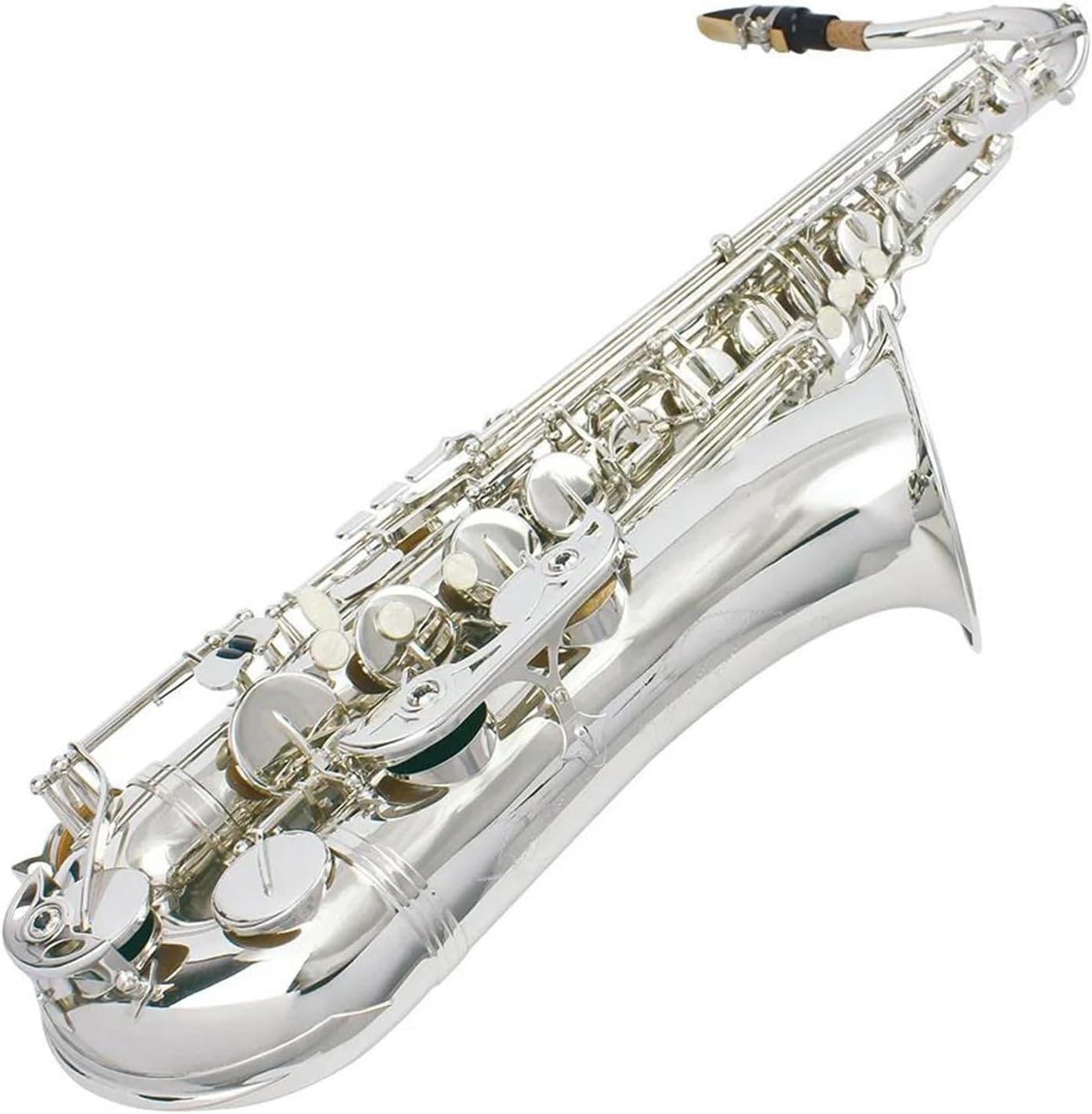 Silvery Tenor Saxophone Brass Saxophone Music Instrument Professional Woodwind Instrument With Accessories