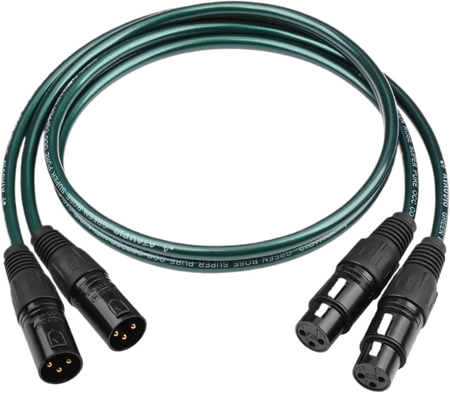 2XLR Audio Cable Hi-end 7N OCC Silver Plated Core with 2XRL Male to 2XLR Female Cable for Speaker Amplifier Mixer(5m)