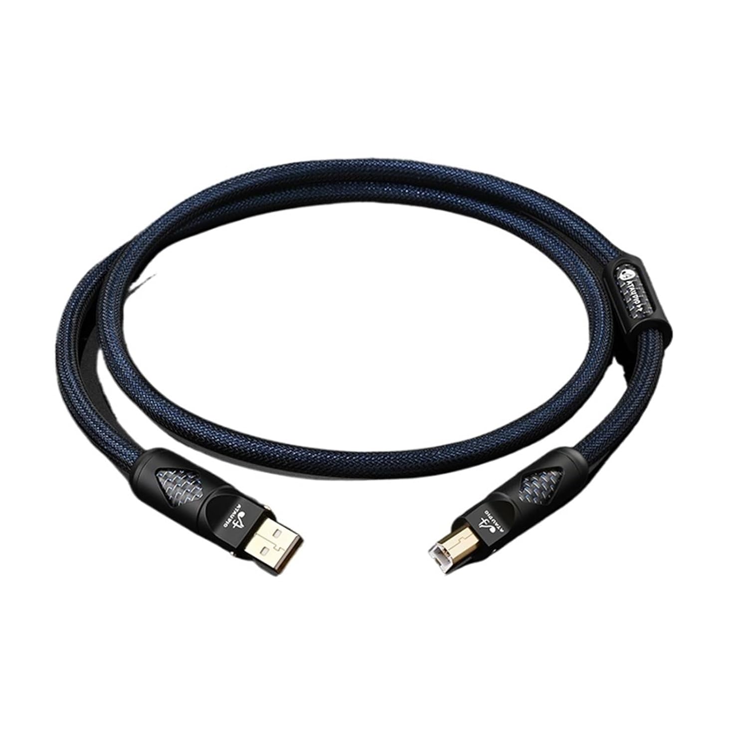 USB 2.0 Type A to B Audio Cable Pure Silver USB Cable for DAC Sound Card Amplifier(Type A-B,1m)