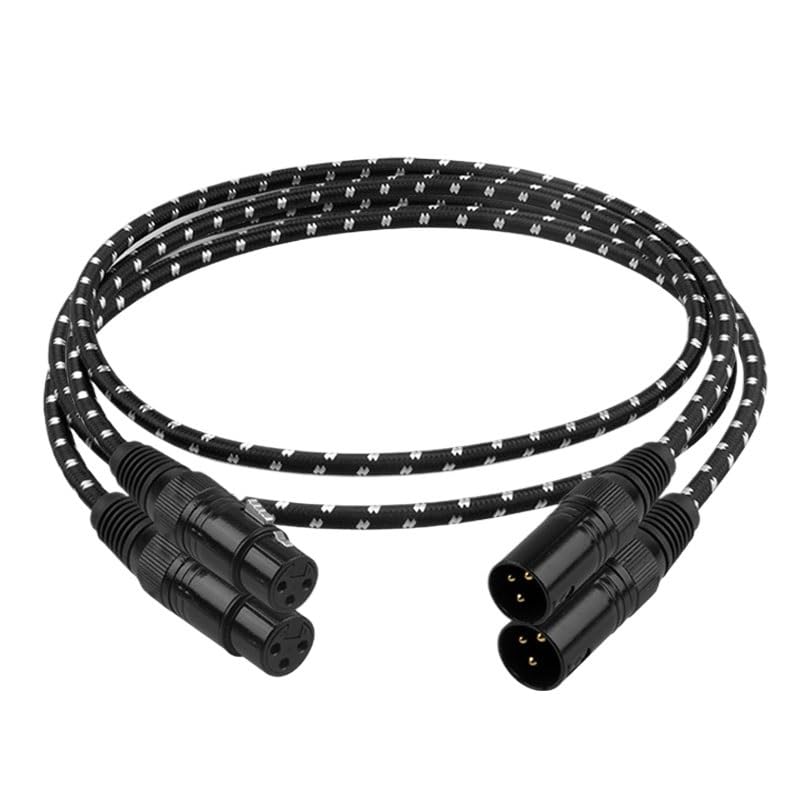 XLR Audio Cable Stereo high Purity 6N OFC Gold-Plated XLR Plug Male to Female for Microphone Mixer(A Pair,5m)