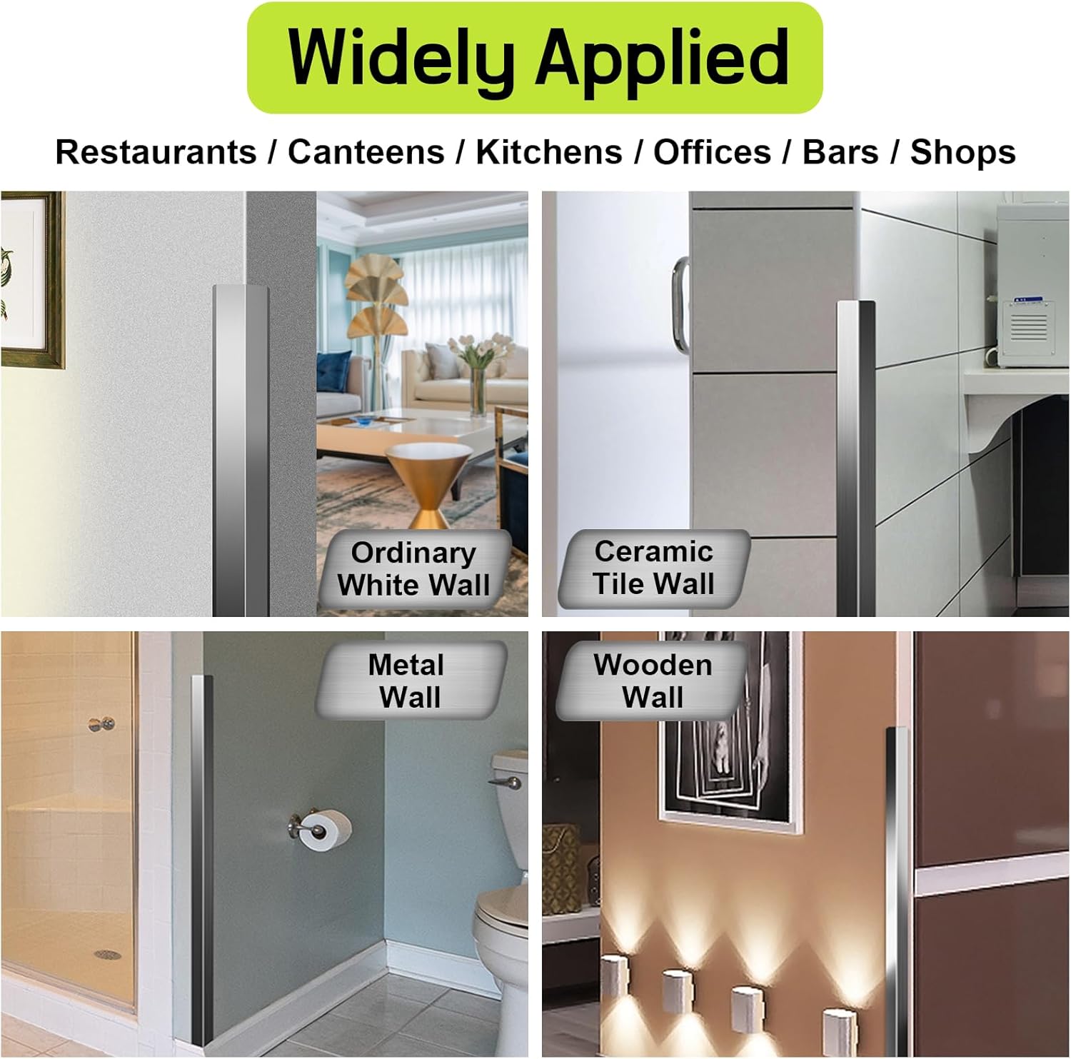 Stainless Steel Wall Corner Guards 2 x 2 x 48 inch, Pack of 6 L-Shape Metal Wall Corner Protectors 304 Steel Corner Trim with 90-Degree Angle for Wall Protection and Decoration