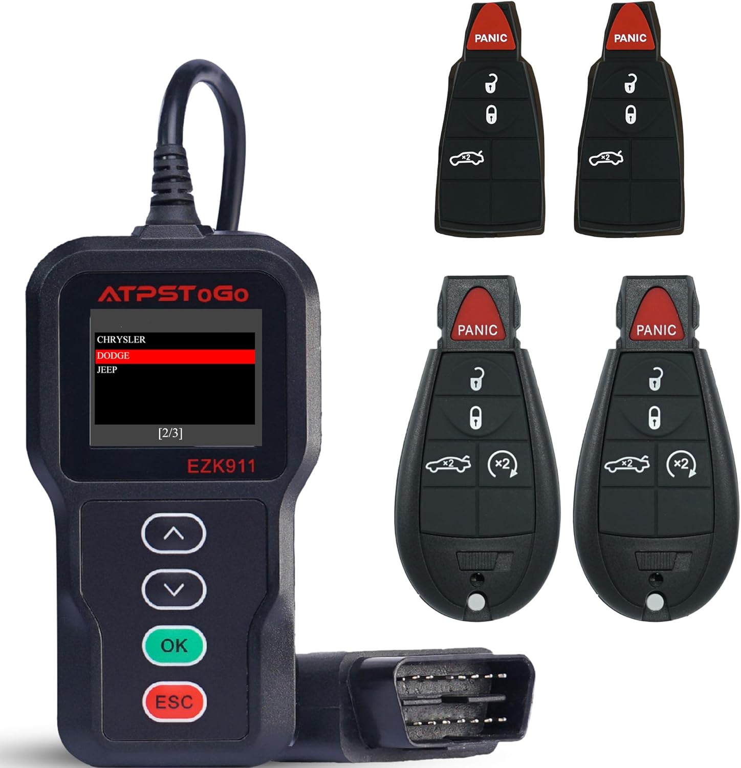 DIY Key Fob Replacement fits for Dodge Challenger Charger Durango Journey Chrysler 300 2008 2009 2010 2011 2012 2013 2014 Keyless Entry Remote Control Key Kit FCC ID: IYZ-C01C M3N5WY783X