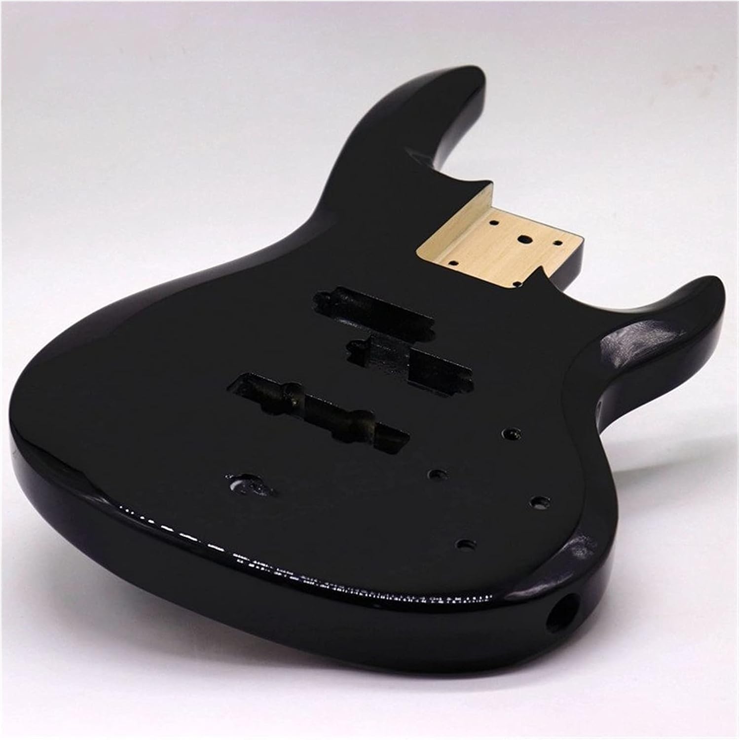 Unfinished Guitar Body Black Color Poplar Wood Electric Bass Guitar Body Guitar DIY Accessory