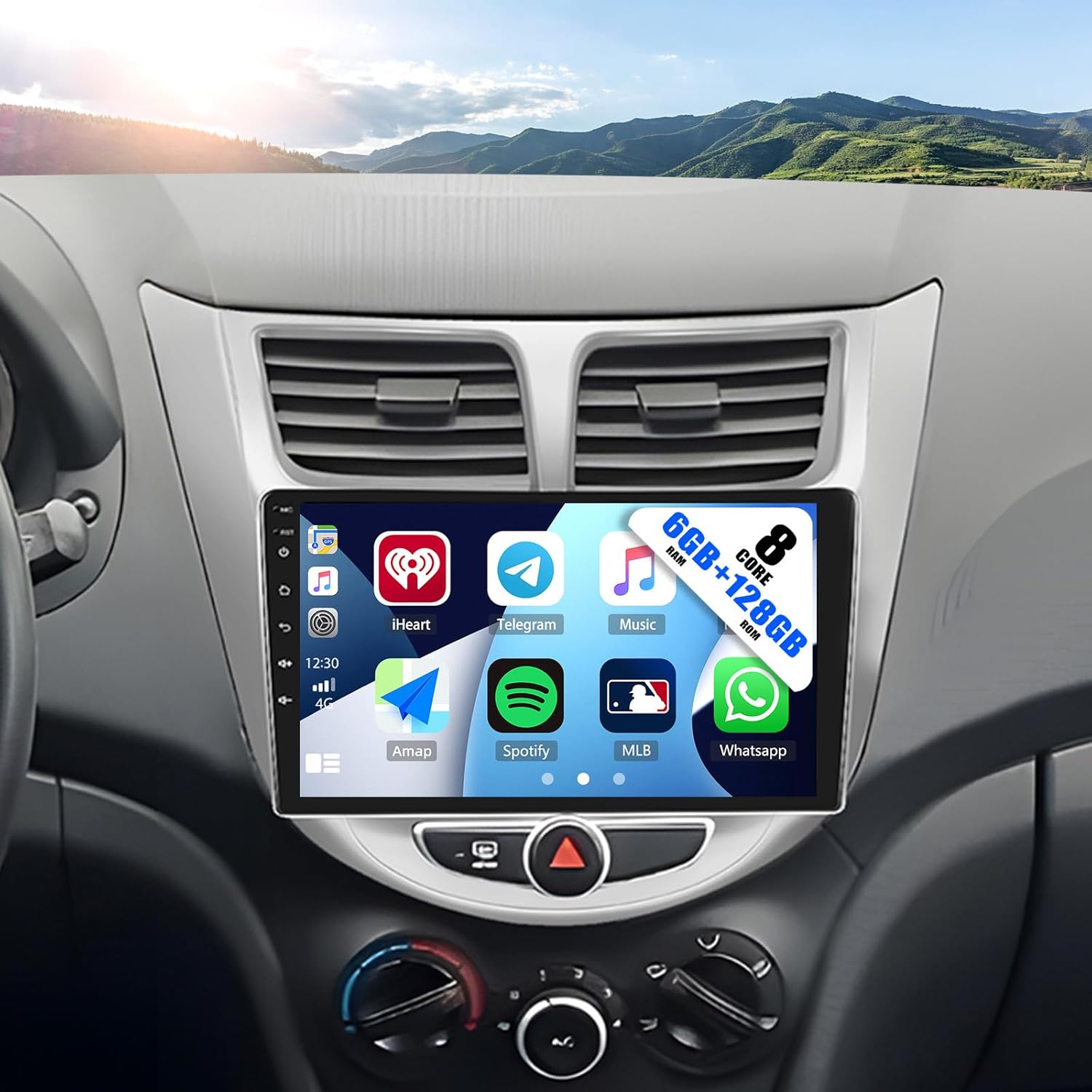 8-Core 6G+128G for Hyundai Accent 2012-2017 Android 15 Car Stereo with Wireless CarPlay Android Auto 9