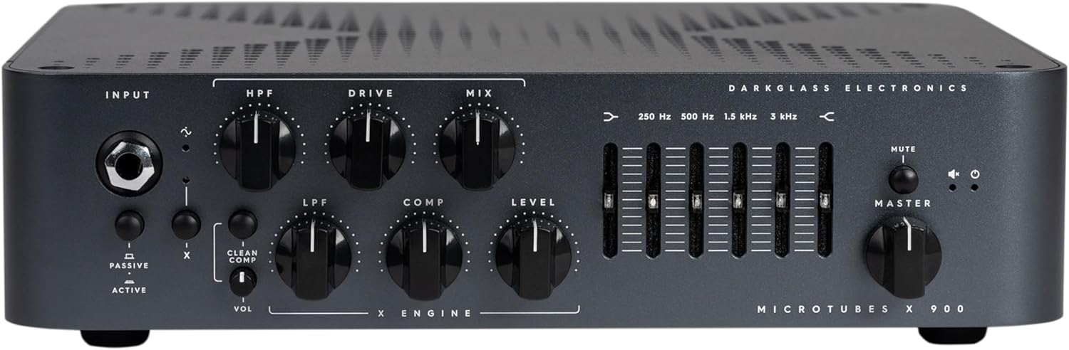 Darkglass Microtubes X 900, 900-watt Bass Amplifier Head w/ X Engine Distortion Circuit and 6-band Graphic EQ - Black