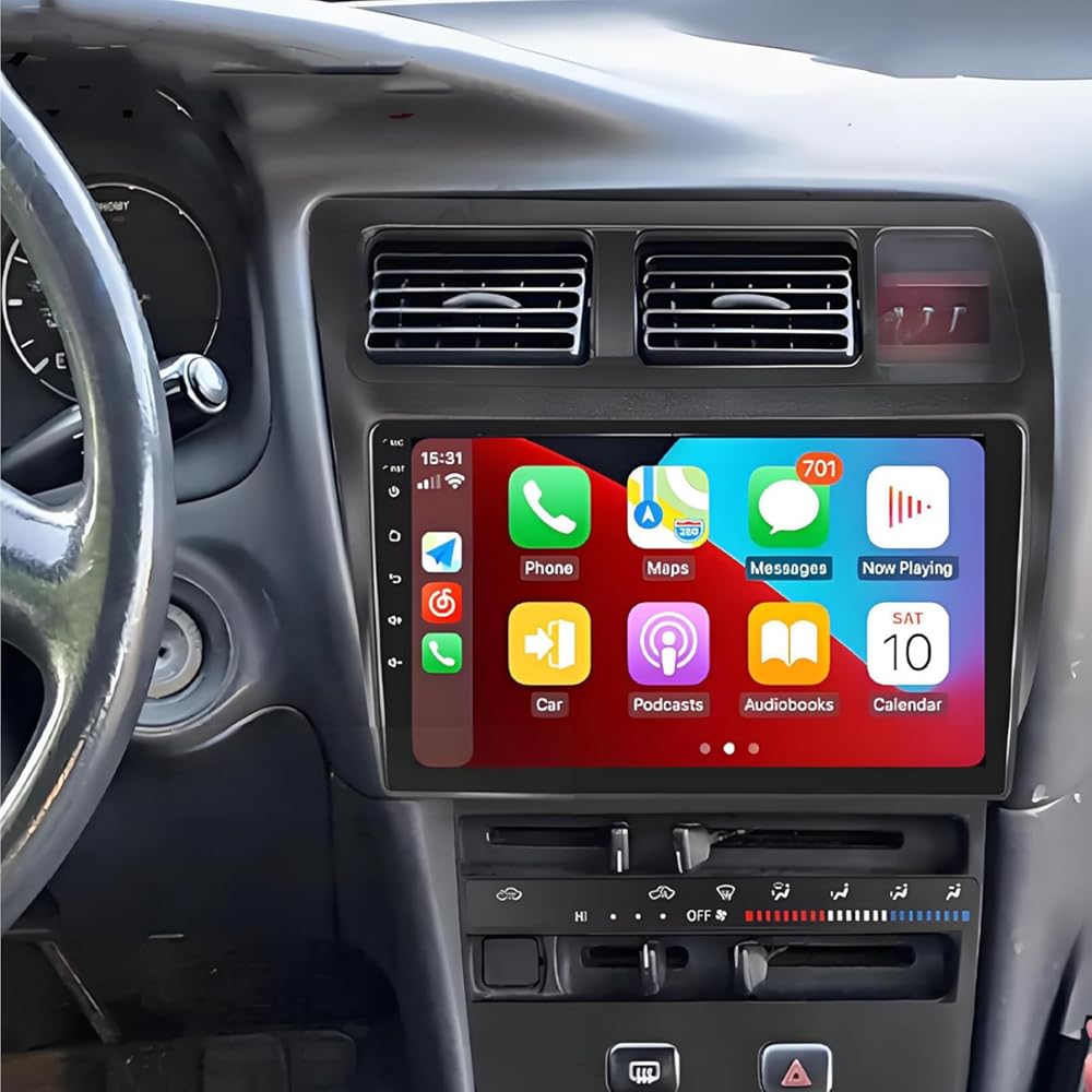 Car Stereo Radio Fit for Toyota Corolla 1991 1992 1993 1994 1995 1996 1997, 9 Inch Touchscreen Car Radio with Carplay & Android Auto Bluetooth WiFi GPS Navigation Backup Camera - 2+32GB(Manual AC)