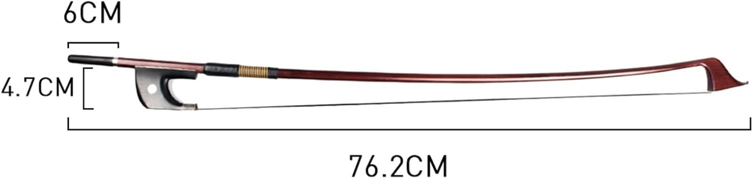 TSTS 4/4 Double Bass Bow Brazilwood Stick Ebony Frog Straight Stick Smooth Surface White Horsehair Full Size Violin Bow