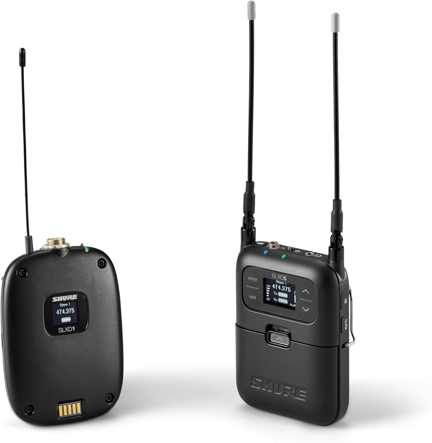 Shure SLXD15 Portable Digital Wireless Bodypack System with SLXD1 Bodypack Transmitter and SLXD5 Single-Channel Portable Receiver - Microphone/Instrument Cable Sold Separately | J52 Band (SLXD15-J52)