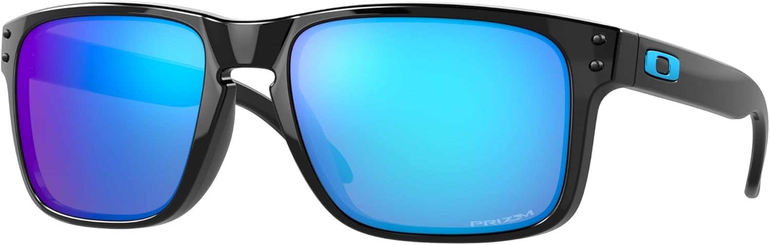 Oakley OO9102 Sunglasses Bundle: OO 9102 HOLBROOK 9102F5 Holbrook Polished Black Prizm and Eyewear Cleaning Kit