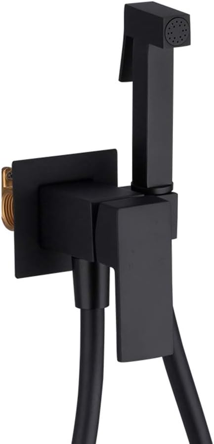 Black Handheld Bidet Sprayer Kit Brass Portable Cloth Diaper Washer Shower Sprayer Set Wall Mounted Bathroom Shower Bidet Tap for Toilet Cleaning, Personal Hygiene/Type B