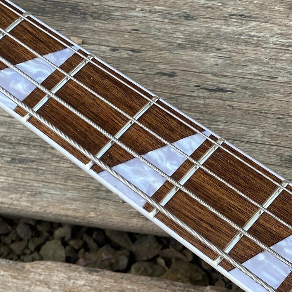 4-String Electric Bass Guitar-Purple Gloss Finish with White Pickguard - Rosewood Fingerboard, Basswood Body