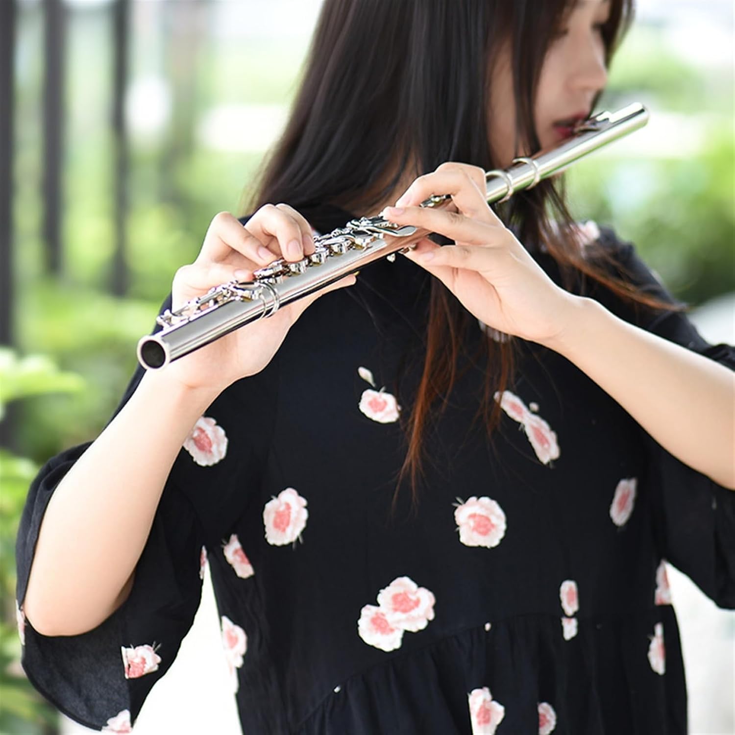 Flute Nickel Plated 16 Hole C Key Cupronickel Woodwind Instrument With Glove flute instrument