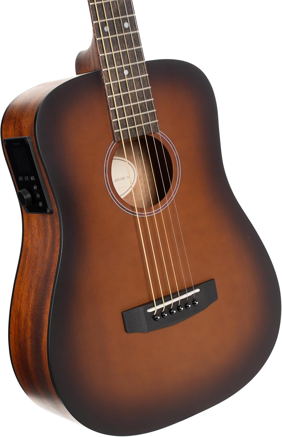 Cort EARTHGO-OPBB Earth Go HyVibe H2 Acoustic Electric Guitar Open Pore Brown Burst w/Bag