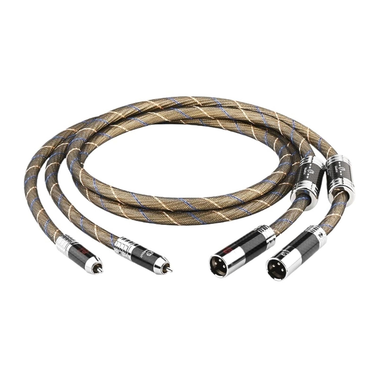 HiFi 2RCA to 2XLR Cable OCC Sterling Silver Plated HiFi Stereo Audio Patch Cable RCA Male to XLR 3Pin Male/Female for Speaker(1m)