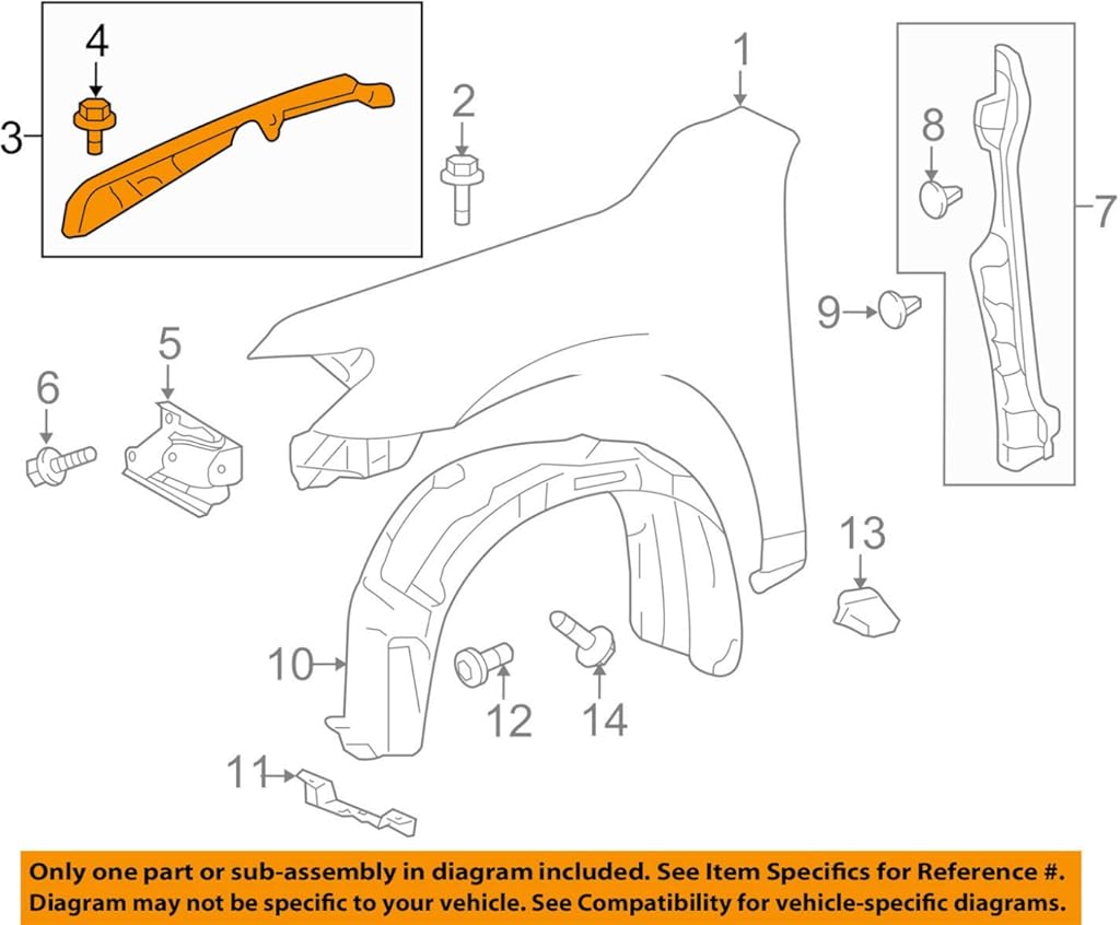 Toyota Genuine Parts - Protector, Fr Fender (53825-06070)