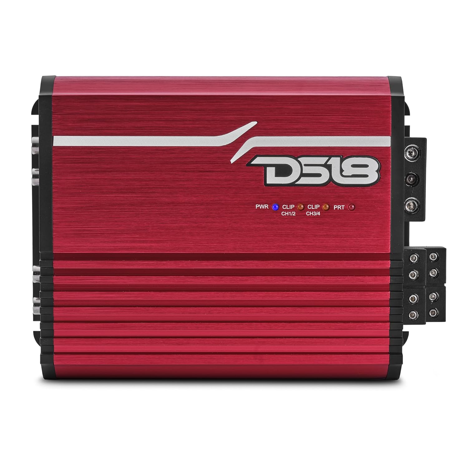 DS18 FRP-1.2K4/RD Compact 4-Channel Full-Range Class-D Amplifier | 1200W RMS | 1-Ohm Stable | Smart Cooling | Tiffany RCA | HPF/LPF Crossover | High Efficiency Digital Car Audio Amp