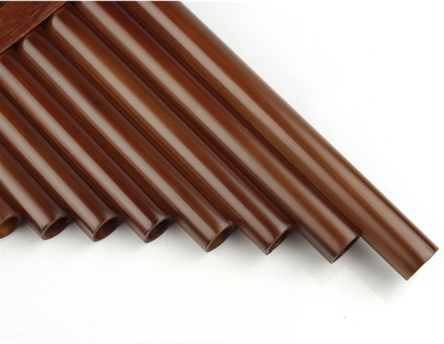 18 Pipes Brown Pan Flute F Key Panpipes Woodwind Instrument Traditional Instrument Bamboo Pan Flute (Color : Left)