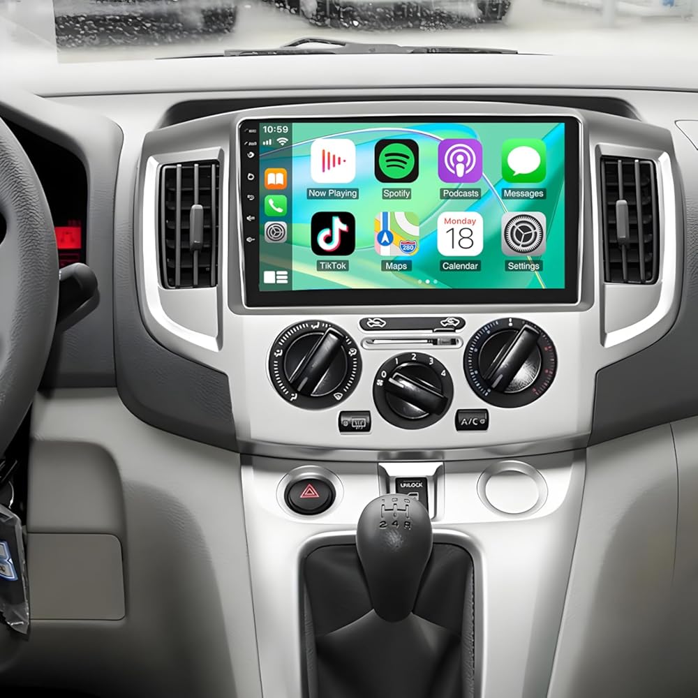 Android 13 Car Stereo Fit for Nissan NV200 2013-2019 Built-in with Carplay Android Auto, 9in Car Radio with Bluetooth GPS Navigation WiFi FM/RDS SWC Split Screen Backup Camera 4+64G