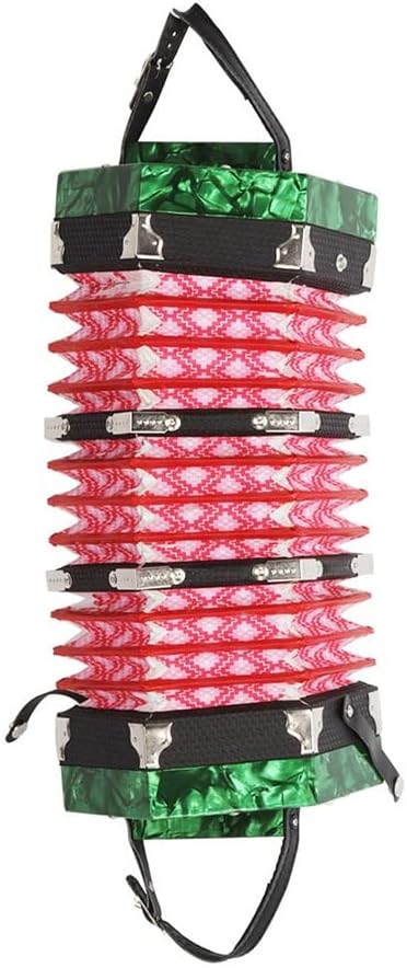 20 Buttons Accordion Concertina, with Carry Bag, Entry Level Keyboard Instrument, Fascinating & Softer Sound, for Adults Beginners Students (Color : Green)