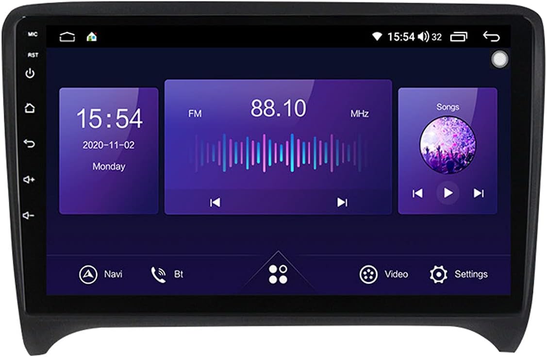 Car Stereo Double Din 9 Inch QLED Touch Screen Car MP5 Player for Audi TT 2006-2012 Car Audio Bluetooth FM Radio Mirror Link Support Backup Camera and Steering Wheel Control