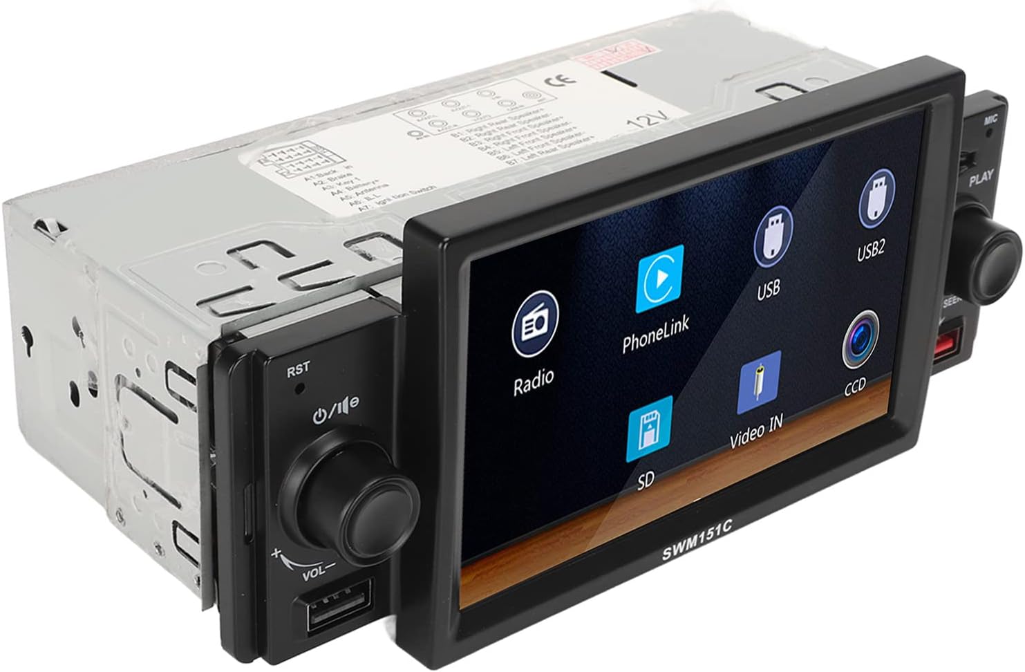 MP5 Car Video Player, 5 Inch Single Column Car Audio Touch Screen with Reverse Camera, Mirror Bluetooth 5.1 Player, Built in Hi Fi Stereo Speakers