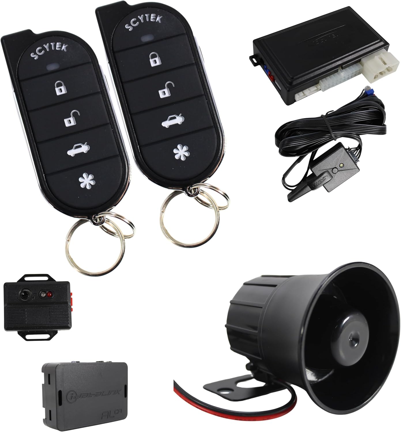 A4 5 Button Remote Engine Start, Keyless Entry, Security System w/ 2 Remotes (w/Bypass)