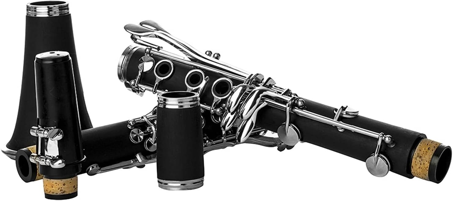 KESHUO Bb B Flat Clarinet Clarionet Bakelite with Case Reeds Rubber Pads Gloves Strap Cleaning Cloth Woodwind Instruments Student Standard Clarinet Set