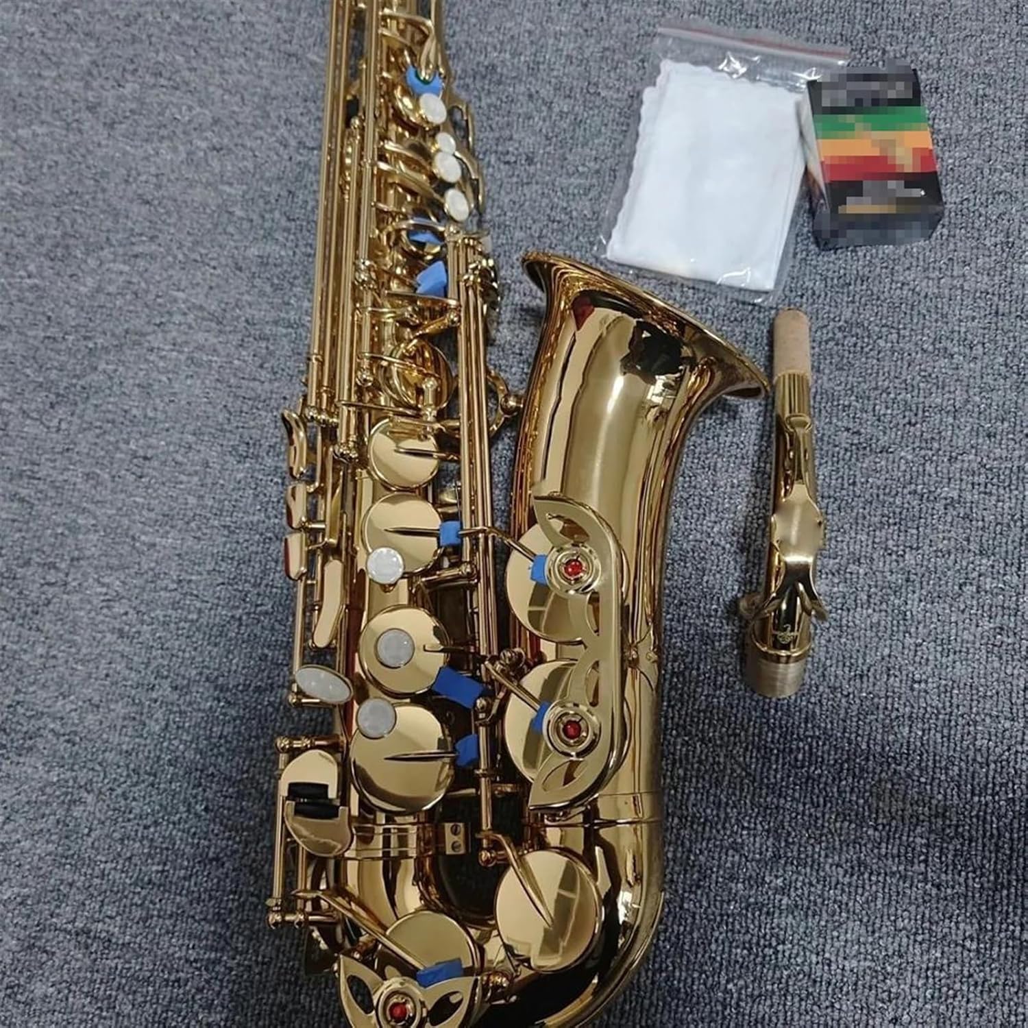 Gold Eb Tone Alto Saxophone Brass Shell Keys Japanese Craft Made Woodwind Jazz Instrument With Case (Color : Leather case)