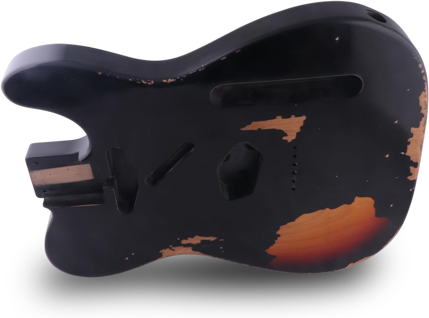 Sunsmile Relic Electric Guitar Body TL Style Nitro Top Alder Wood DIY Guitar Body S-S Route Relic Black.