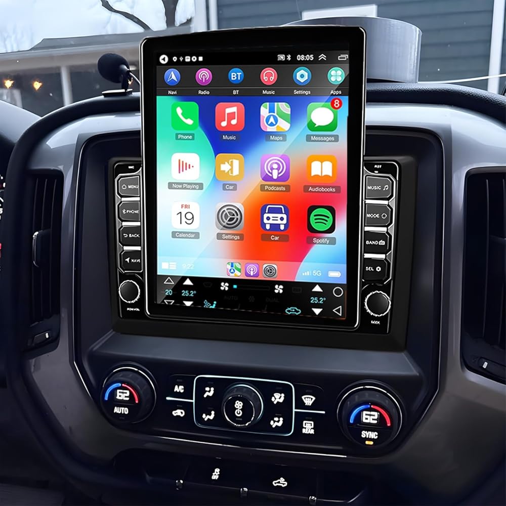 PHEZEN 9.7Inch Car Stereo Radio Compatible for Chevy Silverado GMC Sierra 2014 2015 2016 2017 2018, Android 14 IPS Car Radio with Carplay/Android Auto Bluetooth GPS Navigation Backup Camera 2+32G