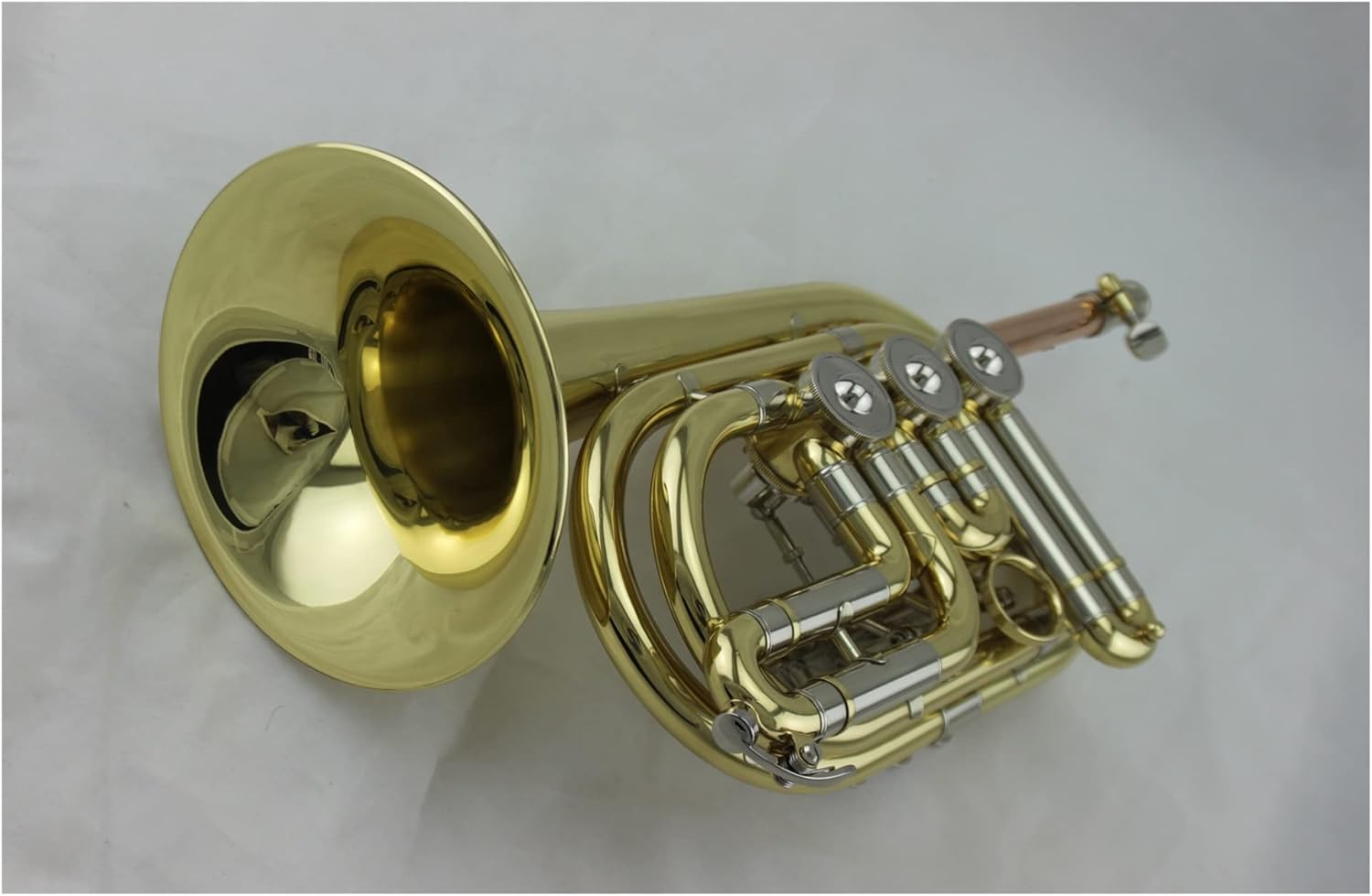 Trumpets Beginner Gold Lacquer Rotary Valve Type Bb Cornet with Cornet Box and Accessories Trumpet Set