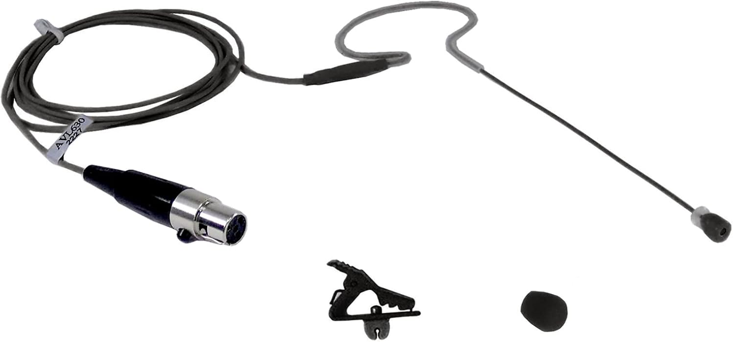 AVL630BSH4 Black Color Mini Headset Mic for Shure Wireless Microphone