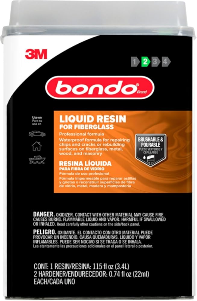 Bondo Fiberglass Resin, 00404, 0.9 Gallon Can