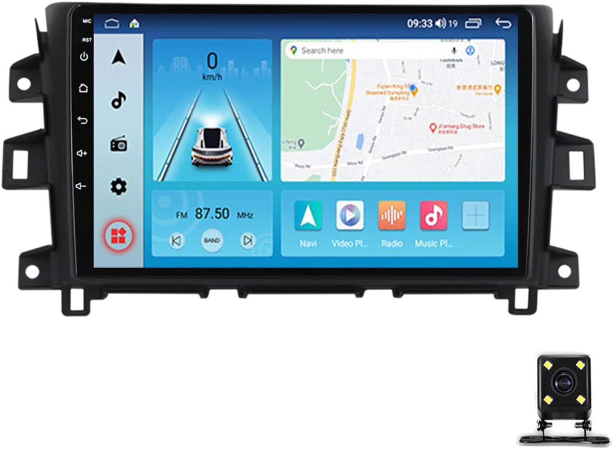 Android Car Radio Bluetooth Stereo MP5 Player with Backup Camera 9 Inch Touchscreen for Nissan Navara NP300 2011~2016 Double DIN Car Stereo Support Carplay/Auto/Mirror Link/FM/USB/DSP/SWC