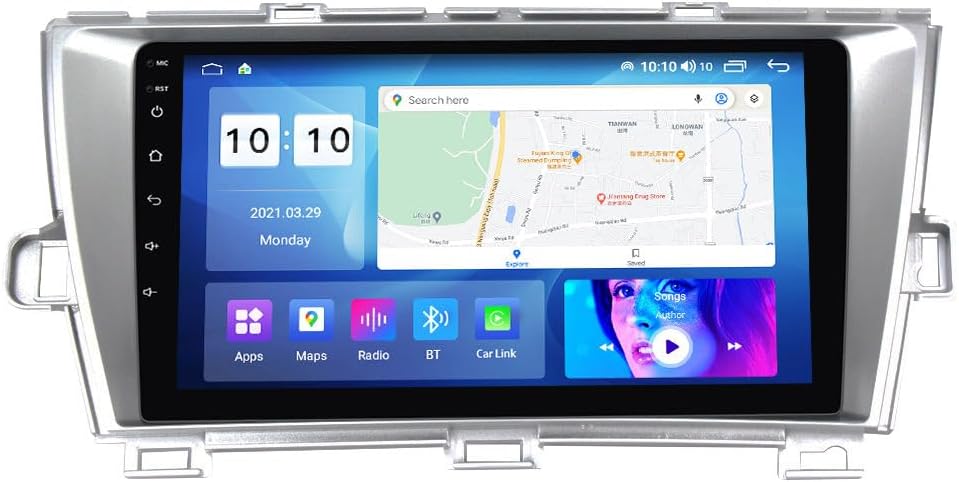 Android Car Stereo for Toyota Prius LHD 2009-2015,9 inch IPS Touchscreen with Upgrade Wireless CarPlay & Android Auto,WiFi/GPS,Support SWC and Subwoofer,8-Core 8G+256G