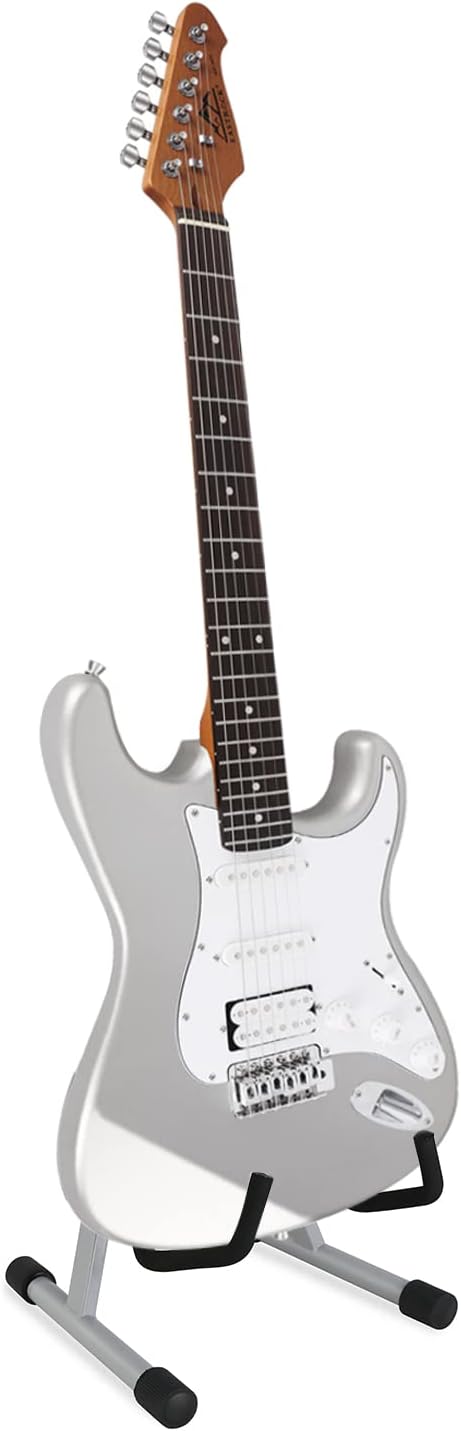 EASTROCK 39 inch Full-Size Electric Guitar Kit Guitar Stand Professional Portable，Gray