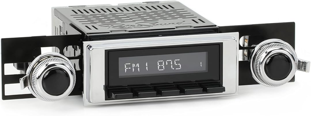 RetroSound RetroRadio AM FM Stereo 53P-73P Black Compatible with 1969 Chevrolet Camaro