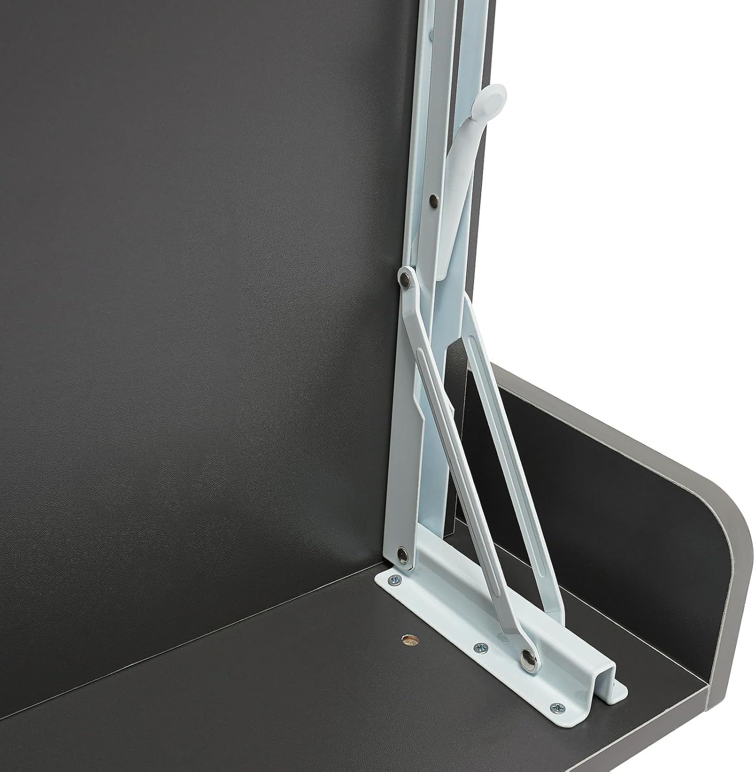 Folding Wall Desk, Wood 2-Tier Wall Mounted Writing Table, Kids Floating Bookshelf Fold Down Wall Mount Laptop Desk for Small Saving Spaces, Corner Floating Desk for Small Spaces (Grey)