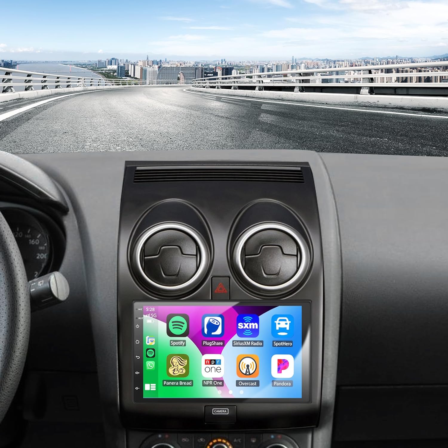 Android 13 Double Din Car Stereo Radio for Nissan Rogue 2008-2011,Juke 2010-2011,7 inch Touchscreen Car Stereo with CarPlay & Android Auto,GPS Bluetooth WiFi FM/RDS Mirror Link Backup Camera SWC,2+32G