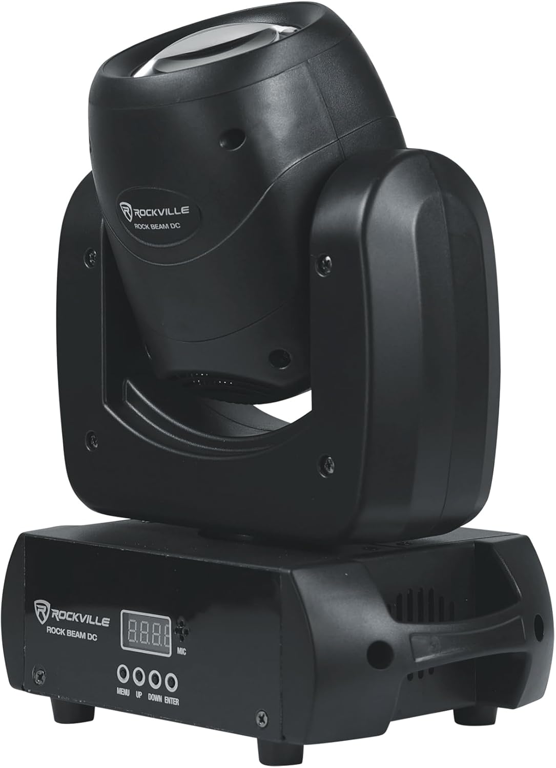 Rockville Rock Beam DC 120W Moving Head Light, 7+1 Gobos, 18-Facet Prism, DMX Control, for DJs and Club Stages