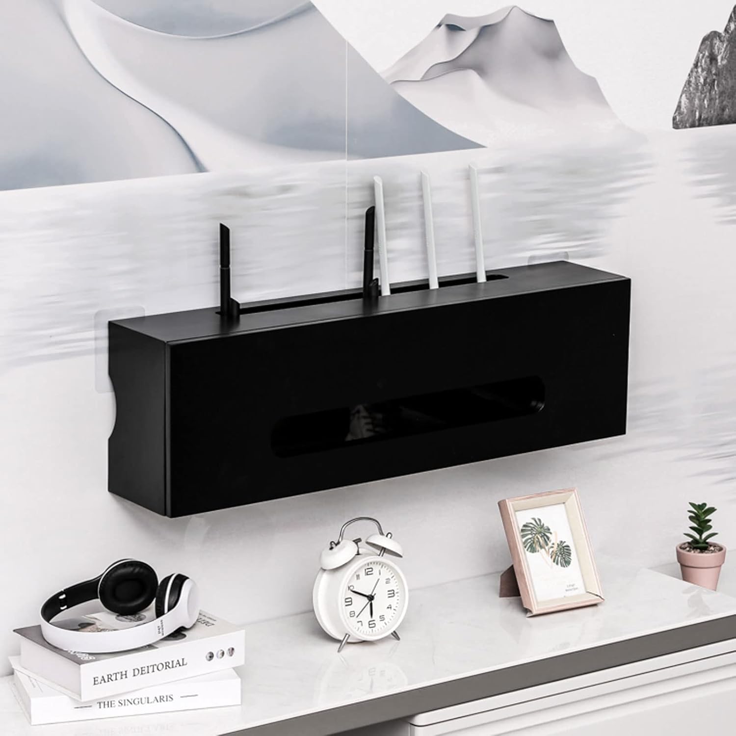 Wall Shelf Floating Shelf Wall mounted TV Cabinet TV Stand TV Console Book Shelf Display Shelf TV Board Wall Power Outlet Multimedia Storage Shelf Wall Mount Corner Shelves Home Entertainment Center