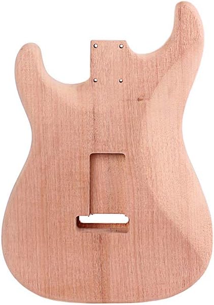 Alnicov Unfinished Electric Guitar Body for Fender Stratocaster ST Guitar DIY Accessory Red Walnut Wood