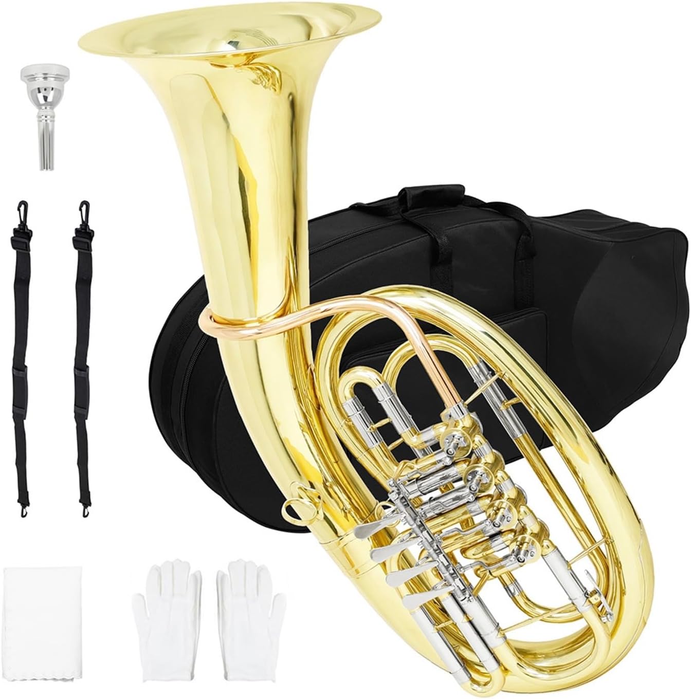 Phosphor Bronze Four Key Flat Euphonium Brass Instrument Euphonium All-brass Instrument