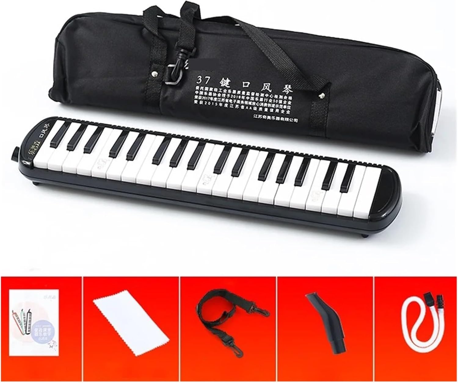 Melodica Children Melodica 37 Keys Mouth Organ 32 Key with Mouthpiece Portable Musical Keyboard Professional Piano for Child Melodion(37 Key Blue)